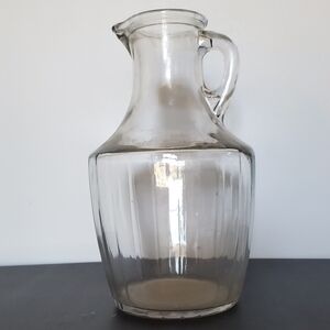 Vintage 1960s Clear Glass Pitcher Carafe Vase Collector